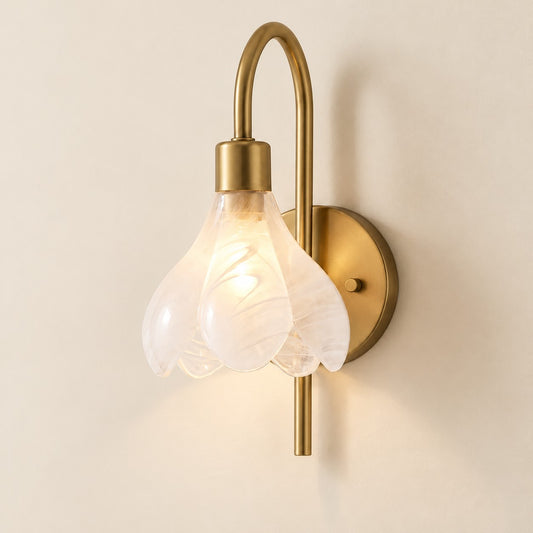 Tysilio Modern Floral Glass Wall Sconce