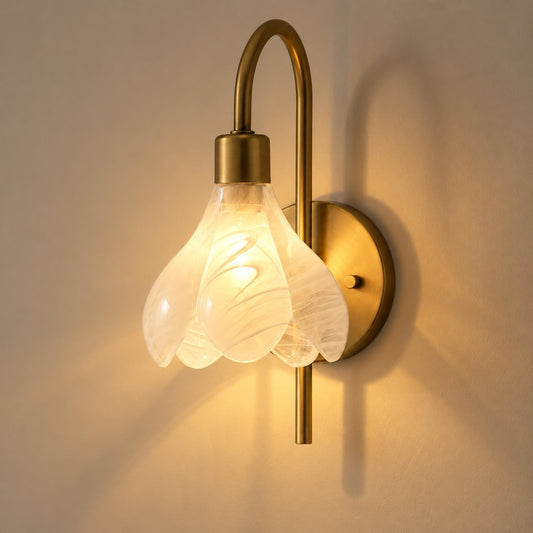Tysilio Modern Floral Glass Wall Sconce