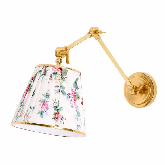 Ursula Vintage Ruched Printed Adjustable Wall Sconce