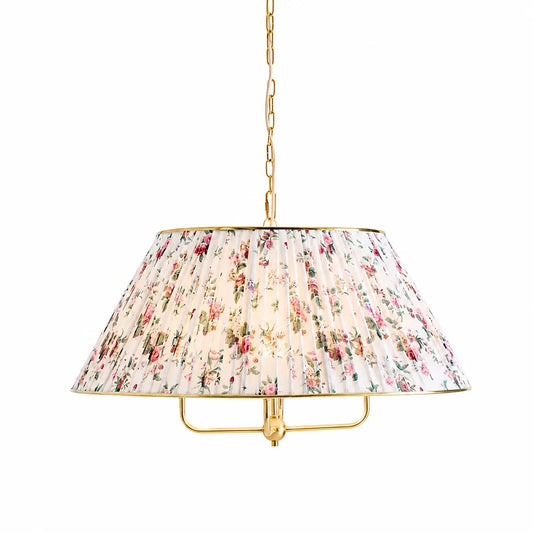 Ursula Vintage Ruched Printed Pendant Light