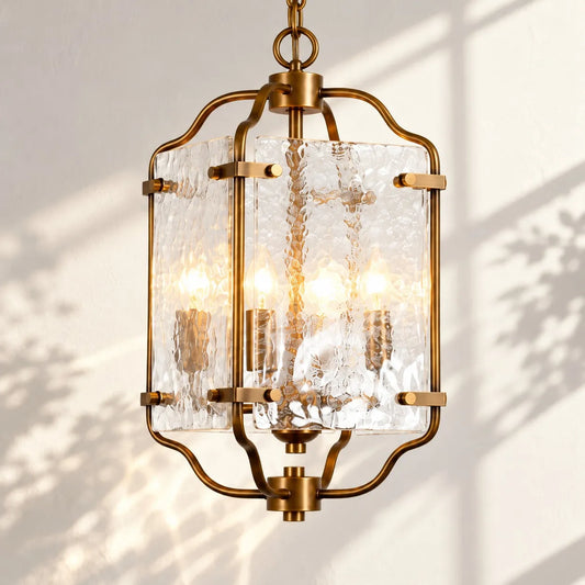 Valdren Textured Glass Lantern Pendant Light