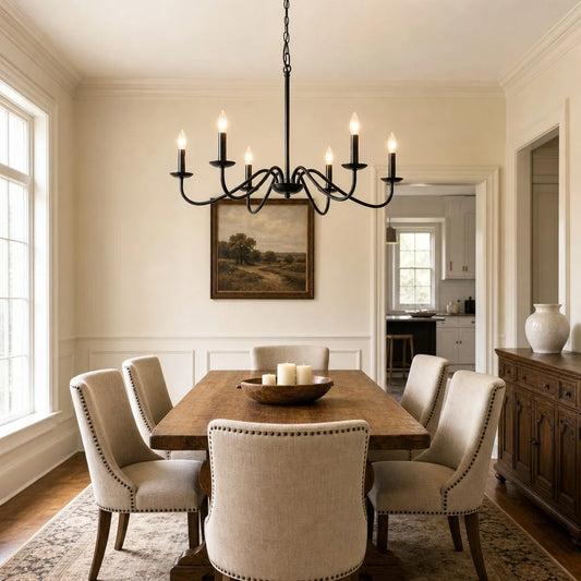 Valo Farmhouse 6-Light Candle Style Metal Chandelier