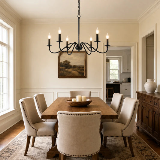 Valo Farmhouse 6-Light Candle Style Metal Chandelier