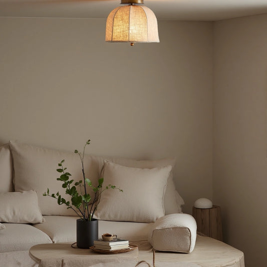 Vanna Vintage Linen Trumpet Ceiling Light
