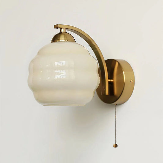Vintage Bauhaus Milk Glass Wall Sconce