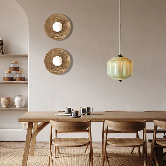 Lumi Vintage Milk Glass Oiled Brass Eloise Pendant Light