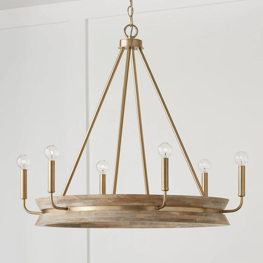 Virelle Modern 6-Light Wagon Wheel Chandelier