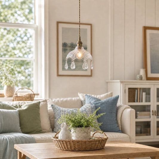 Winifred Vintage Crystal Bowl Shade Pendant Light