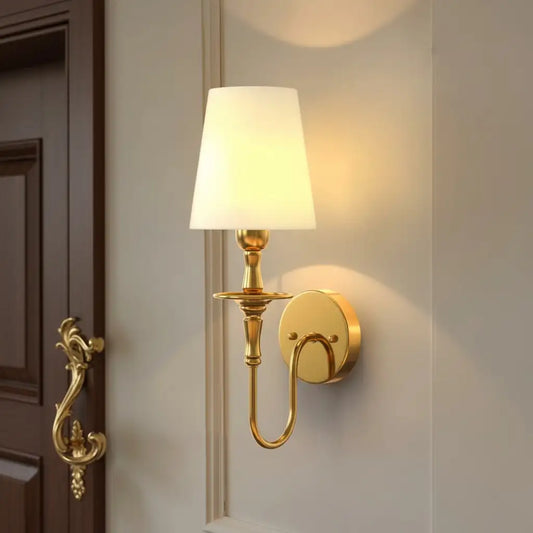 Xanthe Retro Classic Gold Curving Arm Wall Sconce