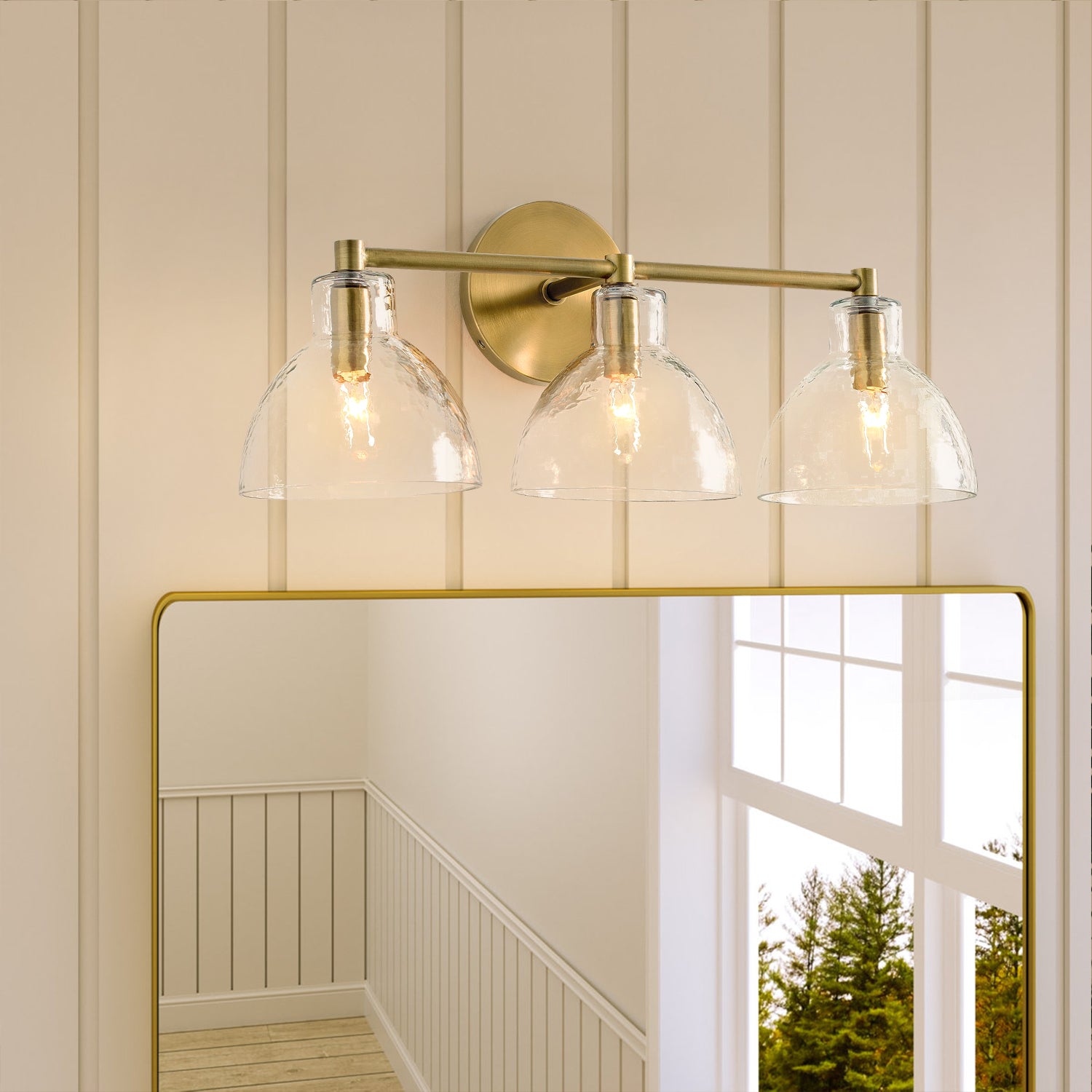 Xeno Antique Brass Recycled Glass Wall Sconce | Lucia Living