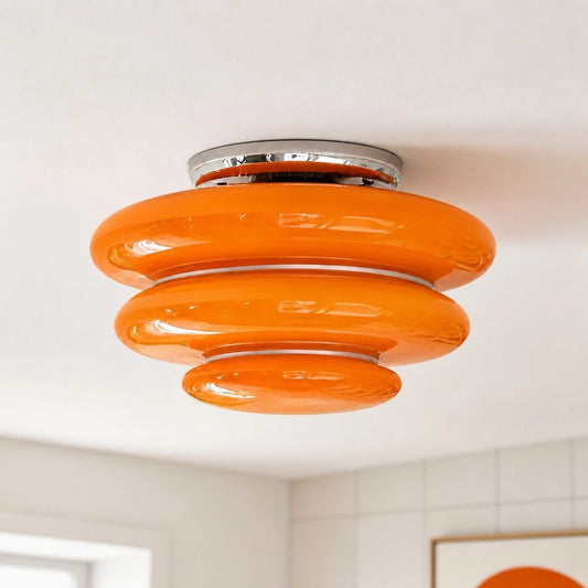 Zephira Modern Art Deco Glass Circle Ceiling Light