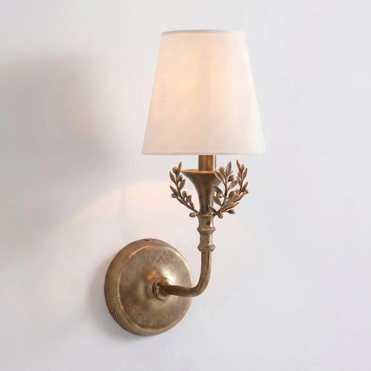 Zoriel Rustic Botanical Forged Iron Wall Sconce