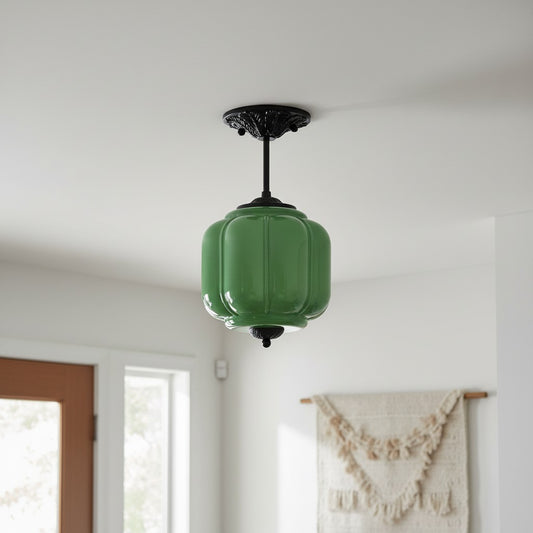 Alana Vintage Cream Glass Lantern Eloise Ceiling Light