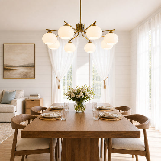 Avelune Vintage Glass Globe Adjustable Chandelier