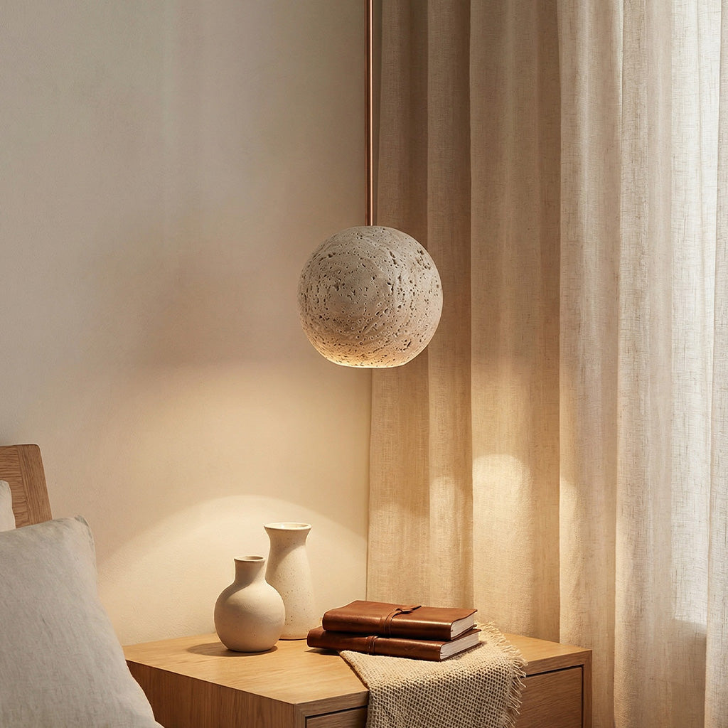 Wabi Sabi Natural Travertine Pendant Light | Lucia Living
