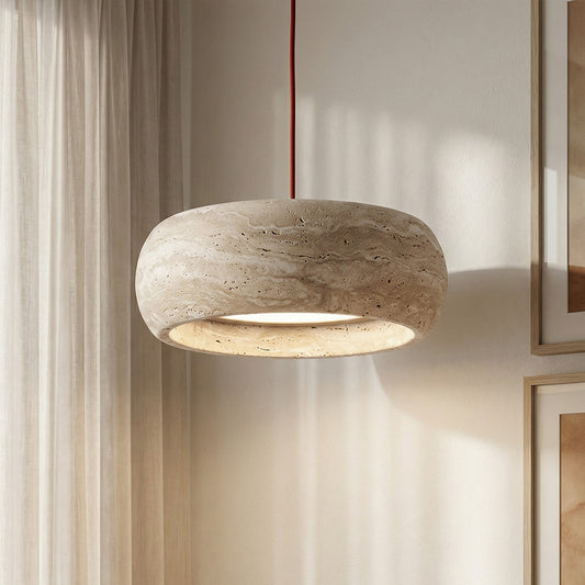 Kairi Natural Travertine Vintage Cream Pendant Light