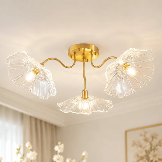 Marwen French Romantic Floral Glass Ceiling Light