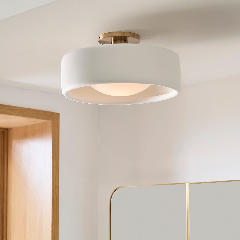 Modern Porcelain Semi Flush Mount Ceiling Light Lucia Living