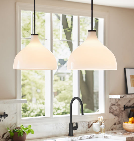 Modern Milk Glass Pendant Light