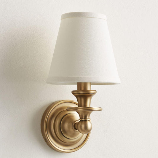 Posie Retro Brass Linen Shade Wall Sconce