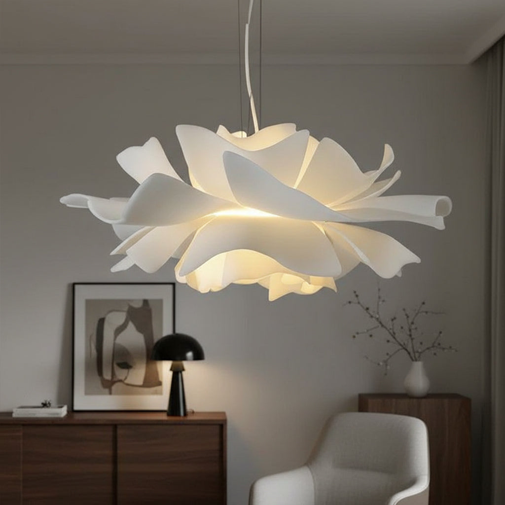 Gallery Detail: Modern Minimalist White Lotus Flower Pendant Light