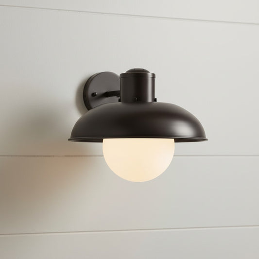 Harlan Industrial Milk Glass Wall Sconce