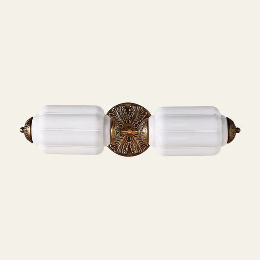 Vintage Art Deco Milk Glass Eloise Vanity Light Fixture