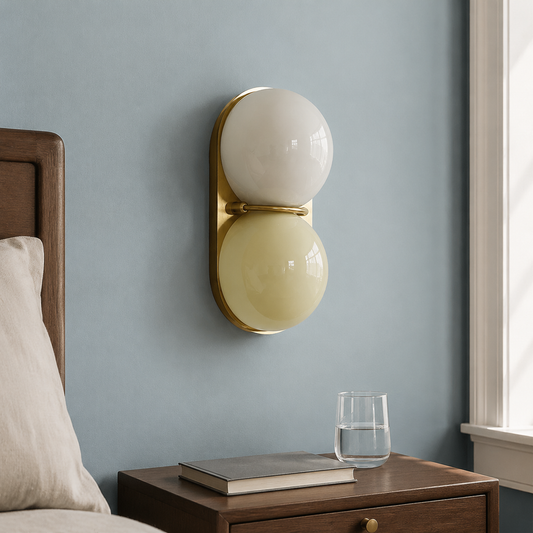 Mirea Modern Double Globe Glass Wall Sconce