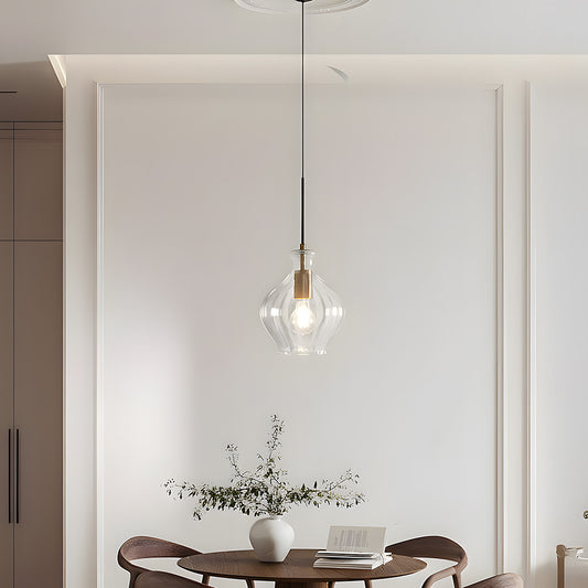 Evren Mid-century Modern Brass Pendant Light