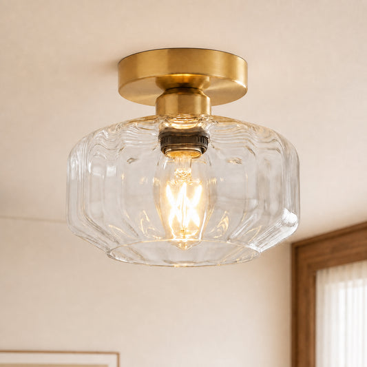 Orlena Modern Wavy Glass Lantern Ceiling Light