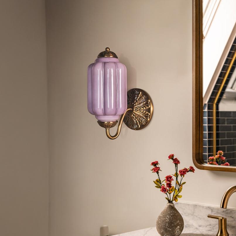 Lumi Vintage Milk Glass Oiled Brass Eloise Sconce