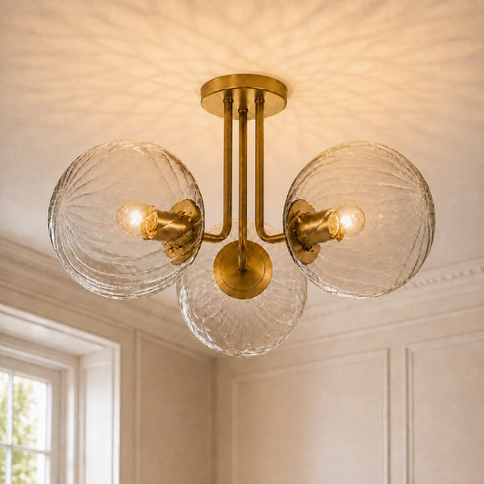 Orelisse Modern Water Ripple Glass Ceiling Light