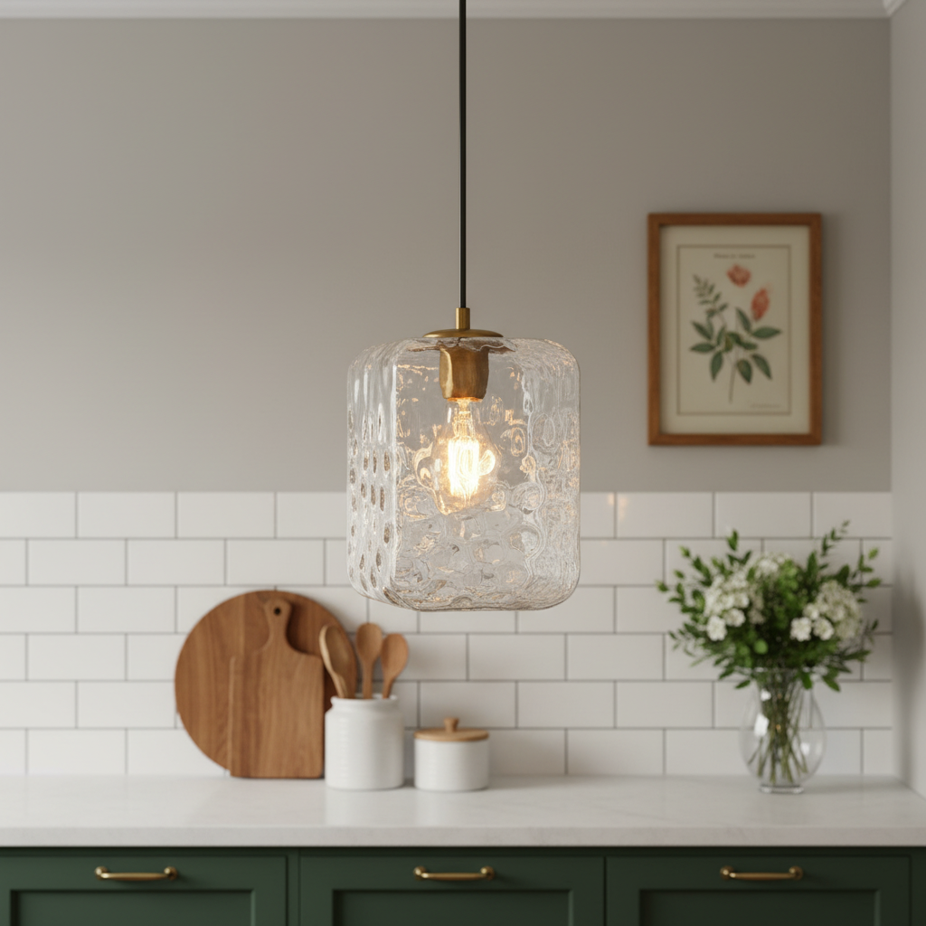 Contemporary Square Water Ripple Glass Pendant Light | LuciaLiving Contemporary Square Water Ripple Glass Pendant Light | LuciaLiving