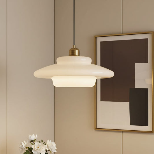 Daphne Modern Minimalist Milk Glass Pendant Light
