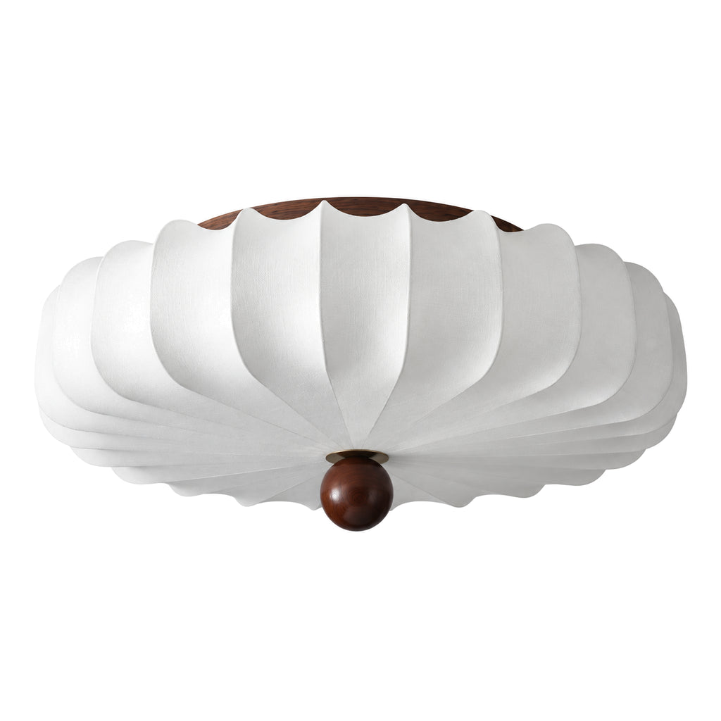 Alina 19.7 inch petal silk walnut flush mount on pure white