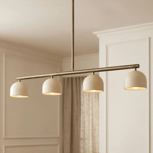 Emery Brass Metal Dome Linear Chandelier