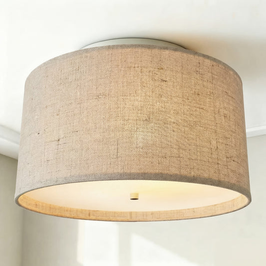 Jovian Modern Fabric Drum Ceiling Light