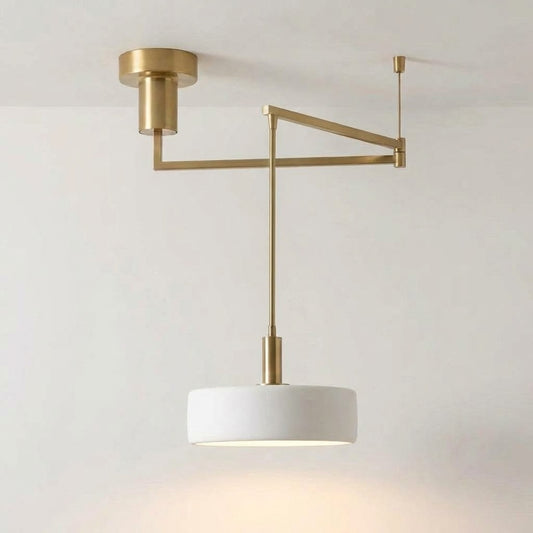 Modern White Porcelain Swing Arm Pendant Light