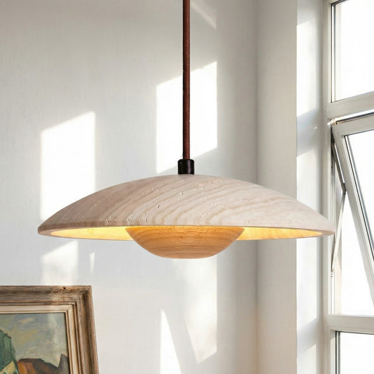 Avenor Modern Minimalist Wood Disc Pendant Light