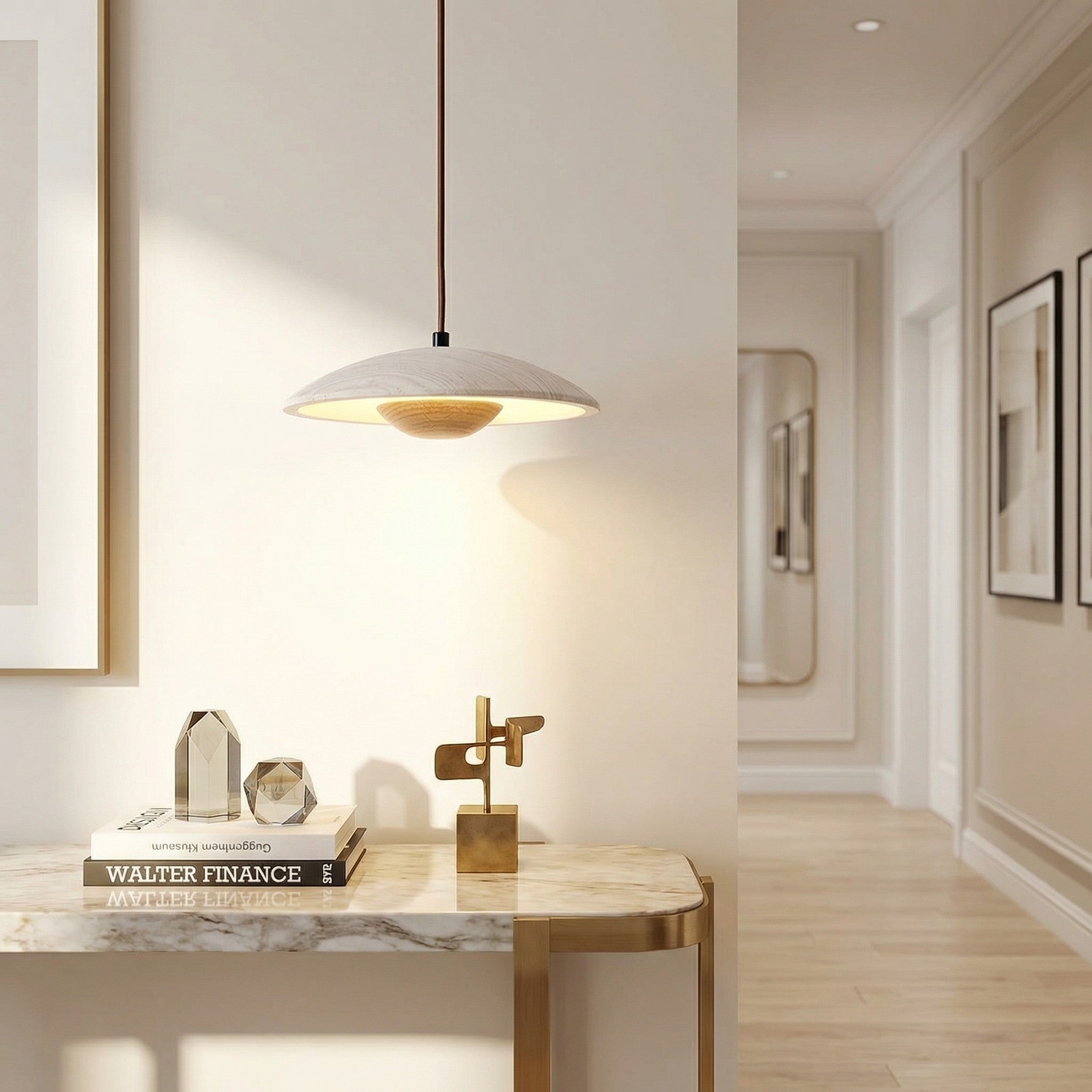 Avenor Modern Minimalist Wood Disc Pendant Light| Lucia Living