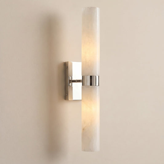 Marcellus Modern Alabaster Double Tube Wall Sconce