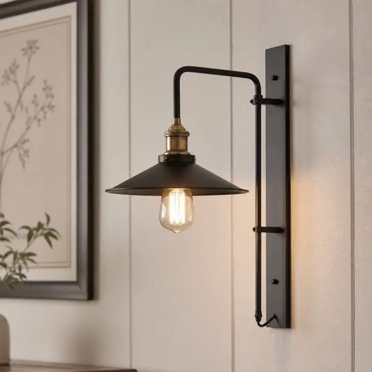 Alden Industrial Black Iron Wall Sconce