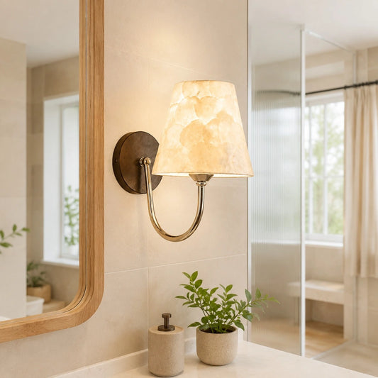 Cyvora VIntage Diversified Silhouette Capiz Shell Wall Light