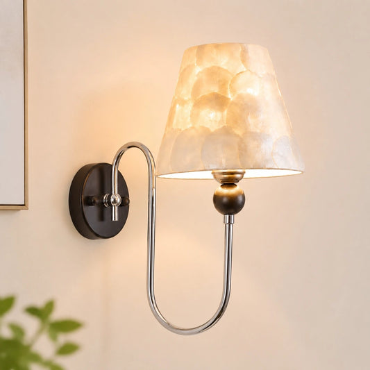 Cyvora VIntage Diversified Silhouette Capiz Shell Wall Light