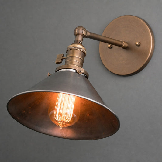 Hollis Adjustable Industrial Metal Shade Wall Sconce