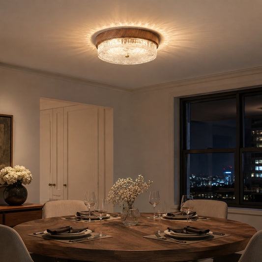 Hestia Luxury Water Ripple Glass Round  Ceiling Light