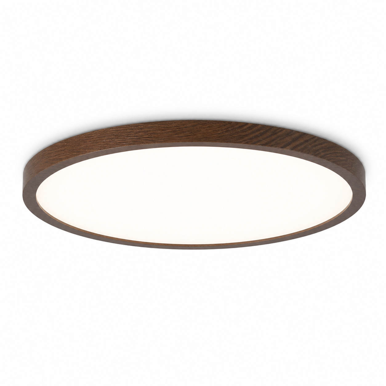 Walnut Solenne 15.7-inch ultra-slim LED ceiling light on white