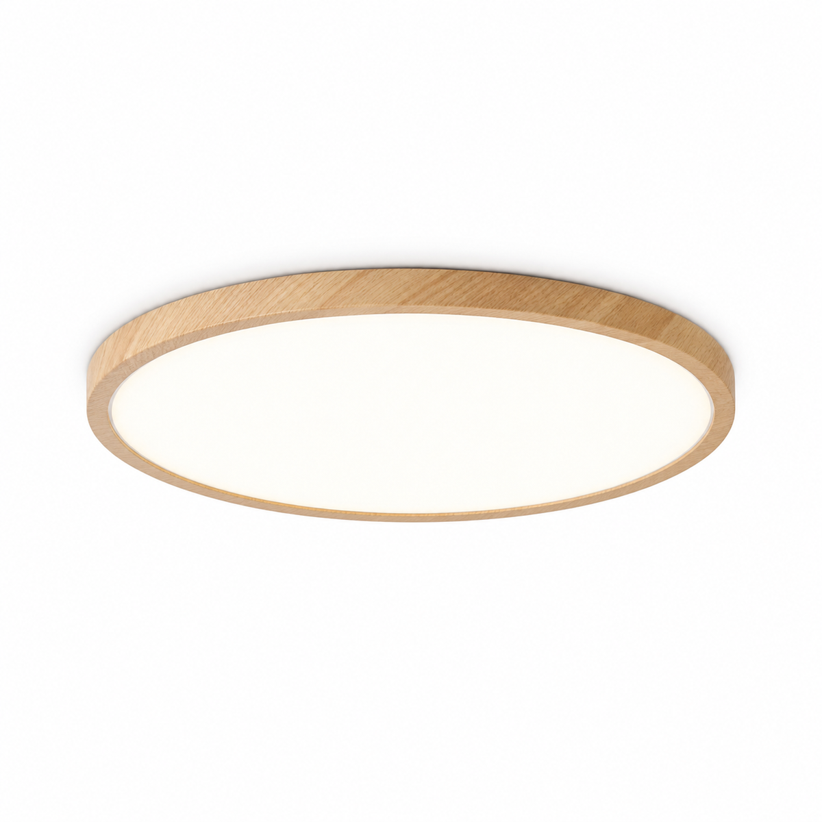 Natural Wood Solenne 11.8-inch ultra-slim LED ceiling light on white