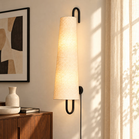 Vig Modern Linen Slim Taper Wall Light