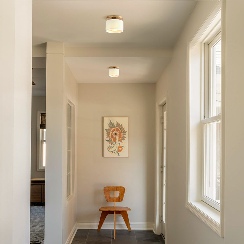Modern Porcelain Semi Flush Mount Ceiling Light